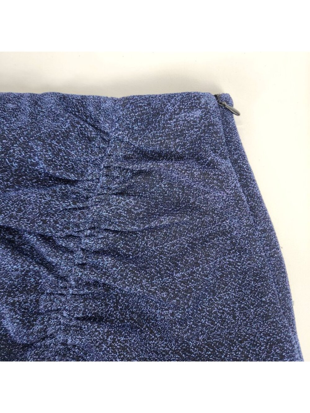 Zara Trafaluc Blue Metallic Sparkle Mini Skirt Size Small Stretch Lined Party - Picture 5 of 16
